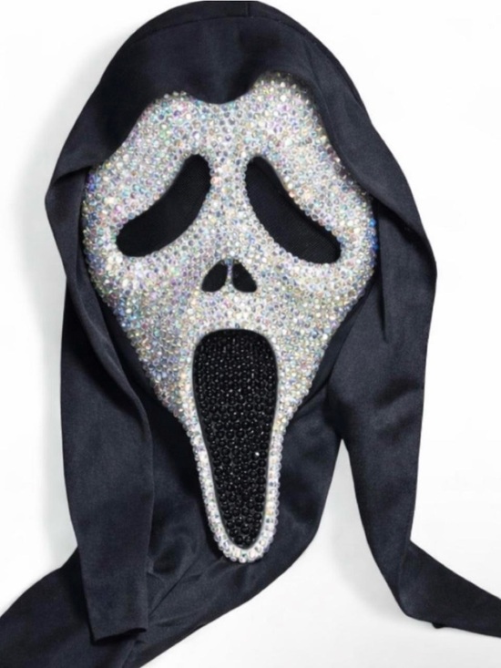 Accessories - Custom Horror Scream Sparkly Ghost Face Mask Adults One Size New